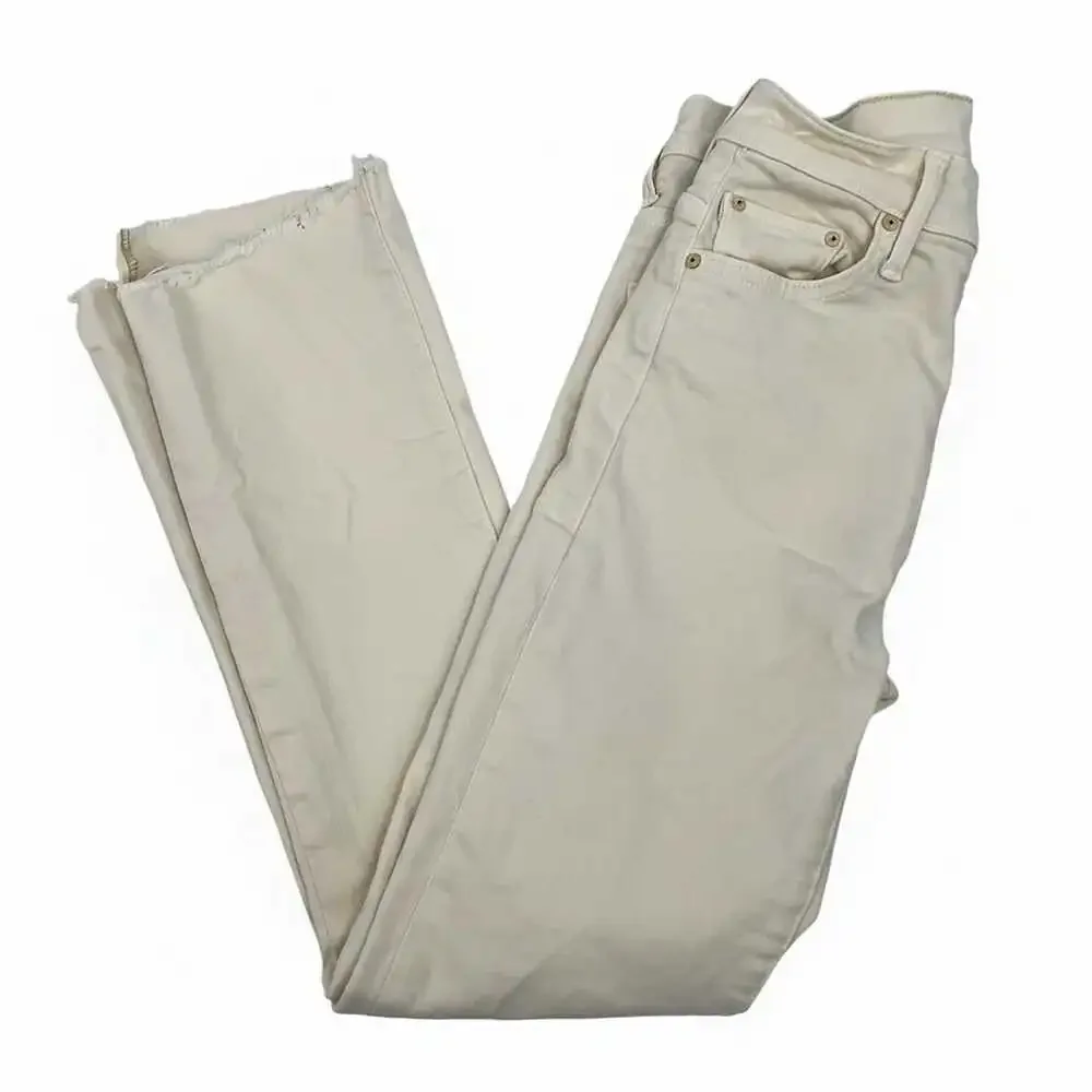 MOTHER Cream Insider Crop Step Fray Jeans | Women’s Regular 25 - Picture 2 of 11